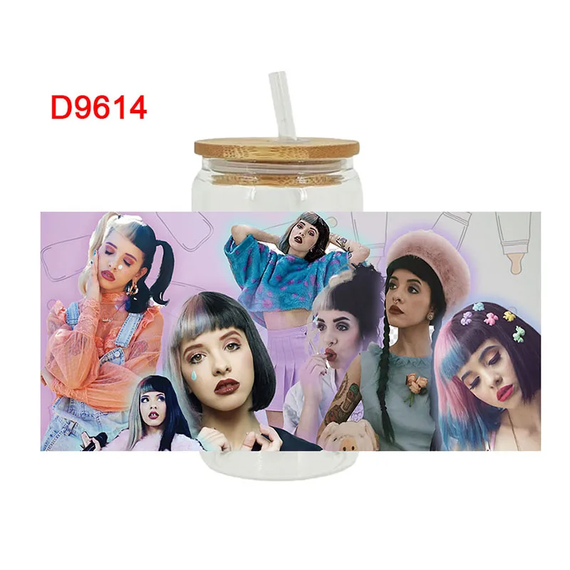 3D UV DTF Transfers Stickers, Cup Wraps, Printed for DIY Glass, Ceramic Metal Leather, Girl Star, 16oz D9582 D9582