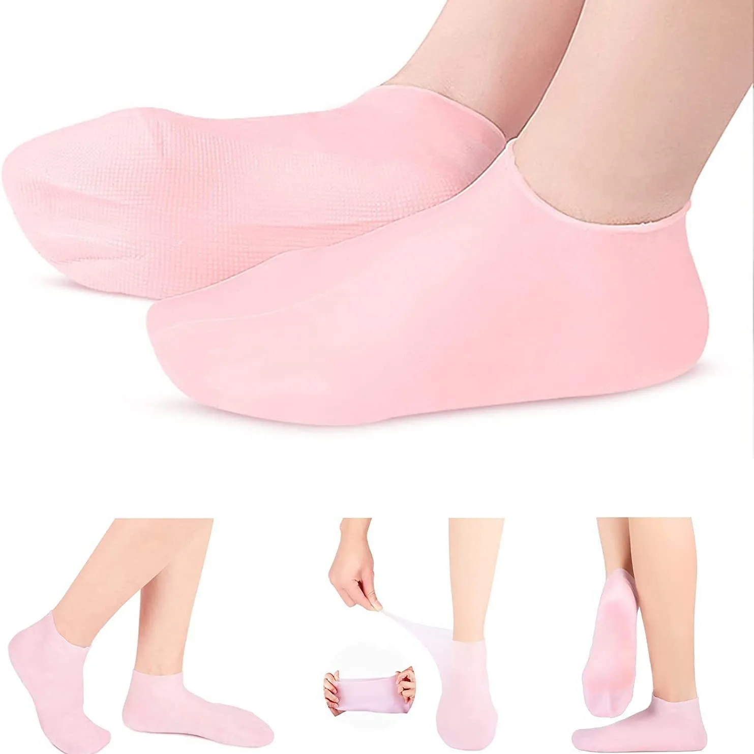 Silicone gel socks Silicone Moisturizing Socks Exfoliating Gel Heel Socks Callus Cracked Dead Skin Remove Protector Pain Relief Foot Care