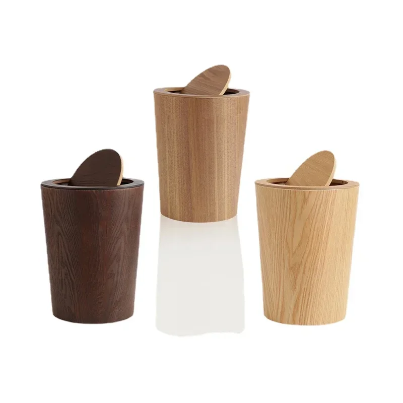 

Round Tools Kitchen Bathroom Trash Wooden Simple Creative Waste Can Bins Garbage Home Cleaning Bin Storage Wastebasket