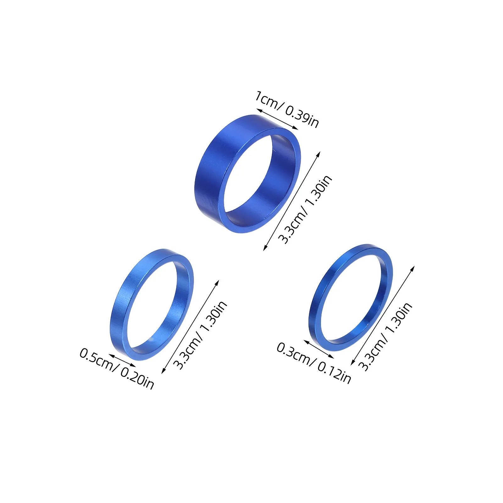 15Pcs 블루 아노다이징 알루미늄 합금 자전거 프론트 포크 스페이서 키트 3 5 10mm 핸들바 스템 스페이서 (로드 사이클링, 산악 자전거용)