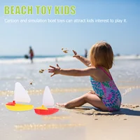 Assorted Color Plastic Sailing Boat Toys for Kids Durable and Safe Bath Toy Set 3pcs Mini Boats for Toddlers and Children 2
