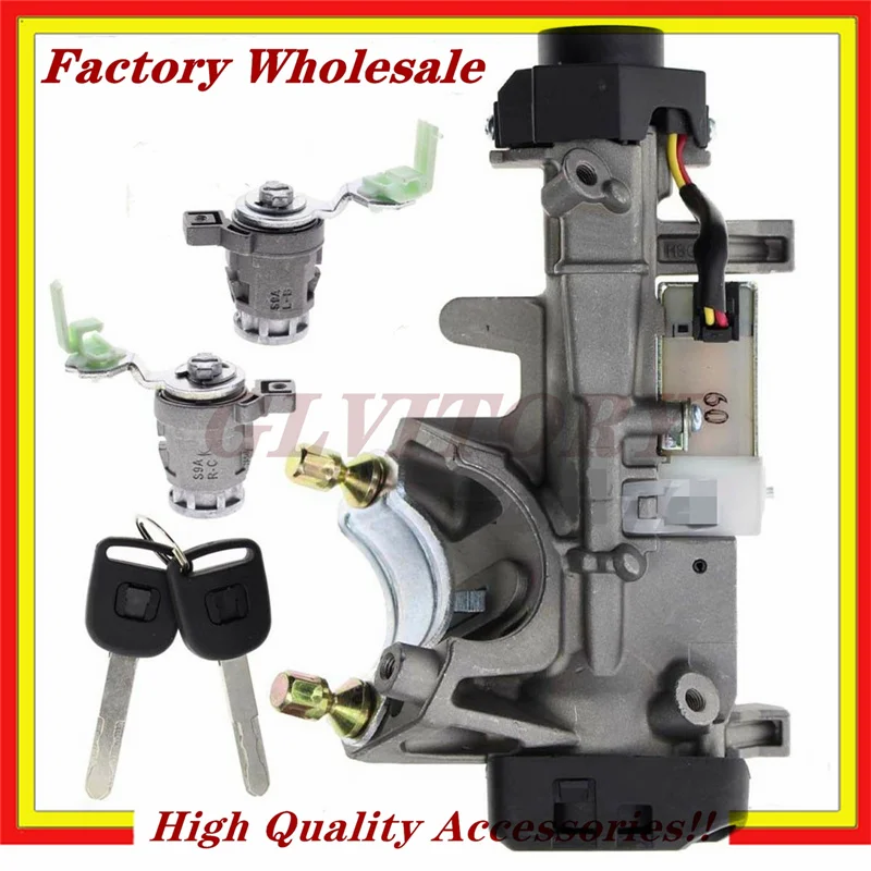 Dasbecan Ignition Switch Lock Cylinder Assembly Compatible with Honda Accord CR-V Pilot FIT Odyssey Civic 2003-2007 Replaces# 06350-SAA-G30 35100-SDA-A71 