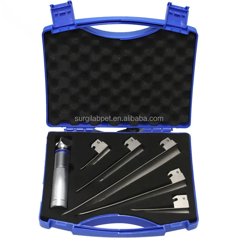 

304 Medical Stainless Steel Materials Vet Surgical ENT Instrument Pet Cat Dog Veterinary ane sthesia LED Bulb Laryngoscope