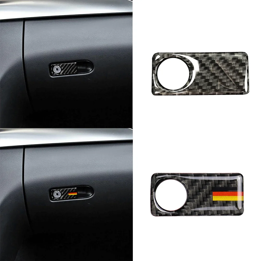 Carbon Fiber Copilot Glove Box Panel Cover Trim For Mercedes Benz C class W204 200 260 300 2007-2014 Car Interior Accessories