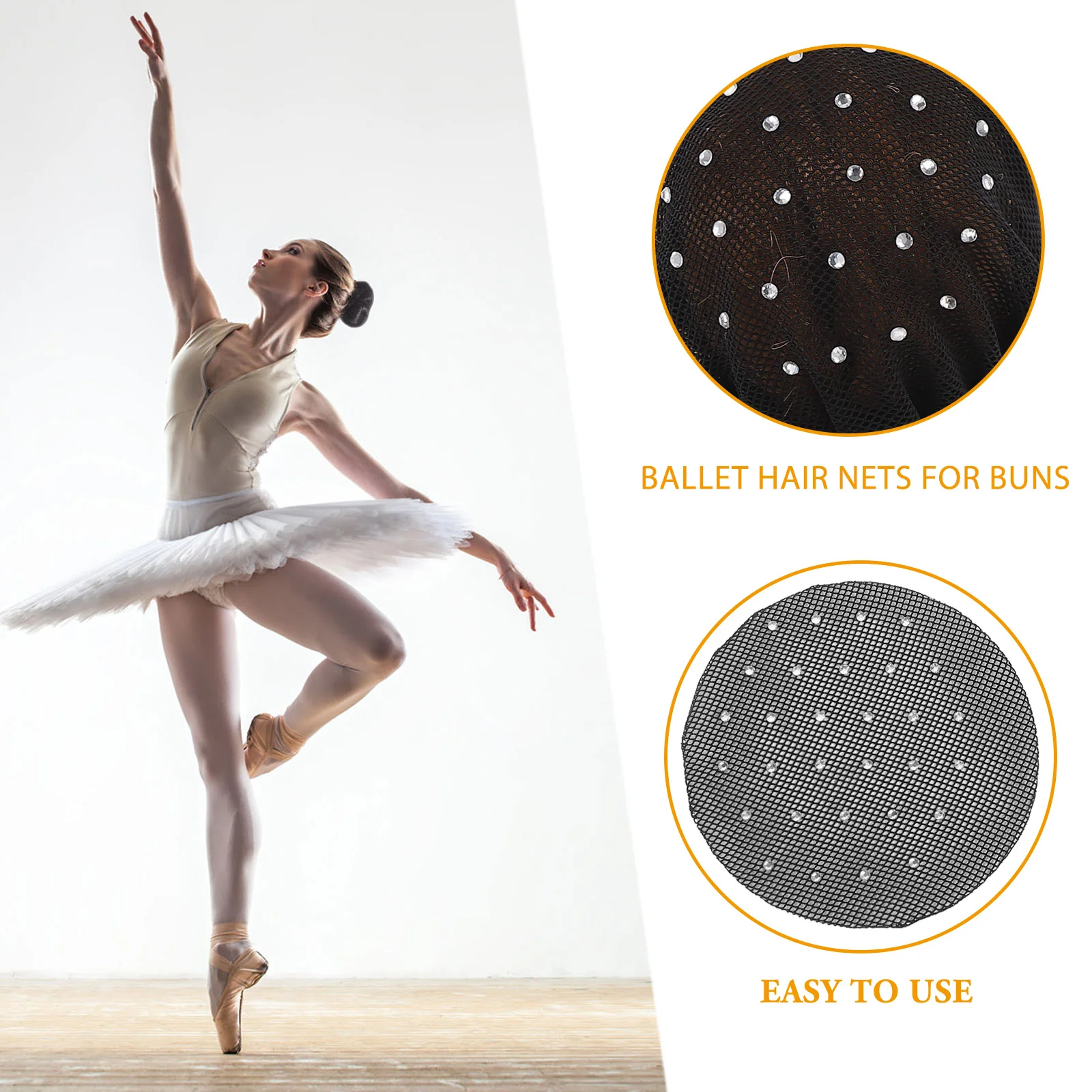 4 Pcs Pan Hair Net Crochet Hooks for Space Buns Accessories Snoods Women Needles Ballet Girls Headgear Miss