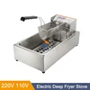 Commercial Fryer Stall Single-cylinder 12L Fast-Heating Snack Maker Electric Fryer Two Basket Large-capacity Fried Machine 4