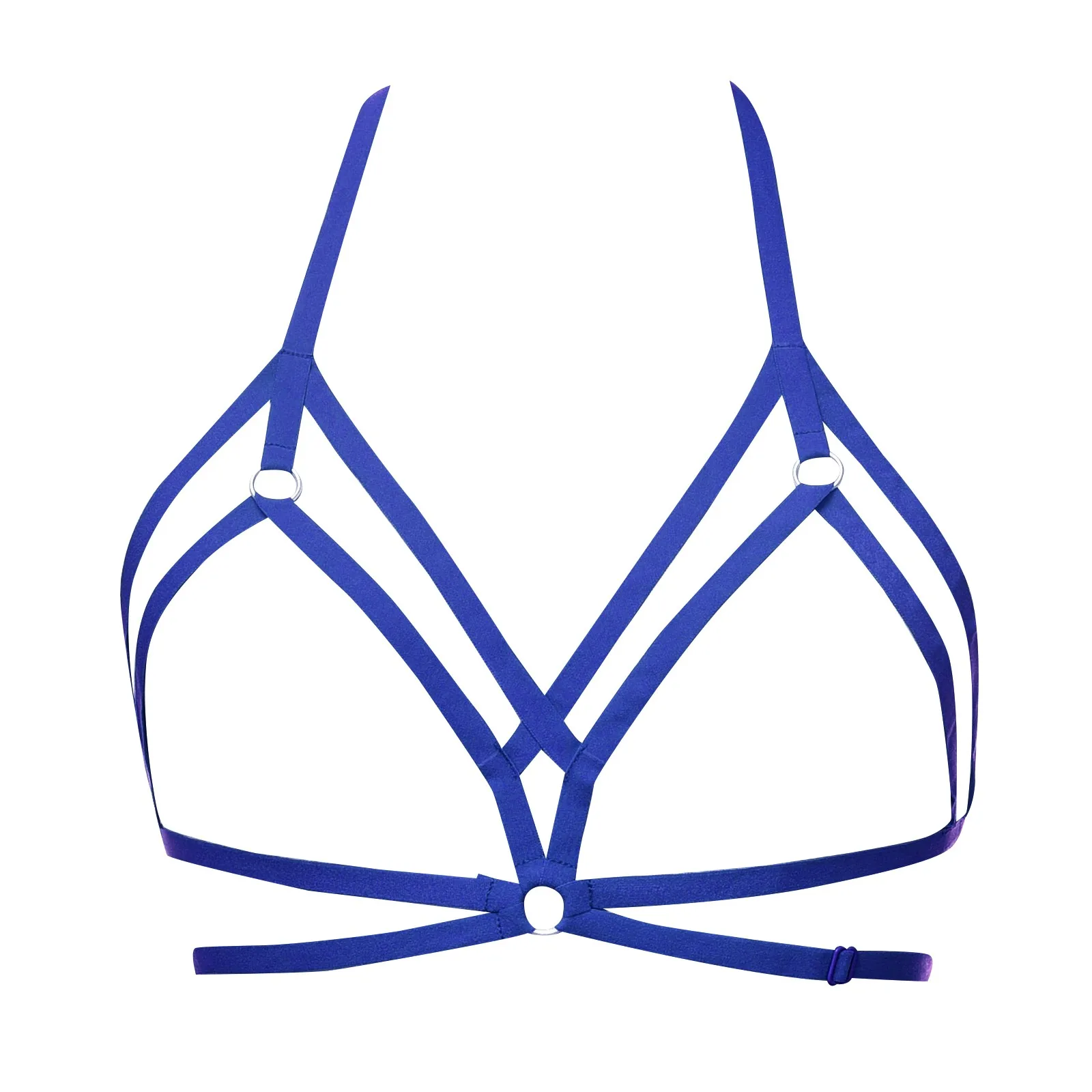 Sexy Bandage Lingerie Hollow Harness Lingerie Bustier Elastic Cupless Bras Hollow Out Elastic Strap Harness Bra For Women