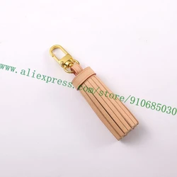 Top Quality Real Calf Leather Tassel Bag Charm Handbag Decoration Hanging Key Holder Handbag Ornament 6 Colors