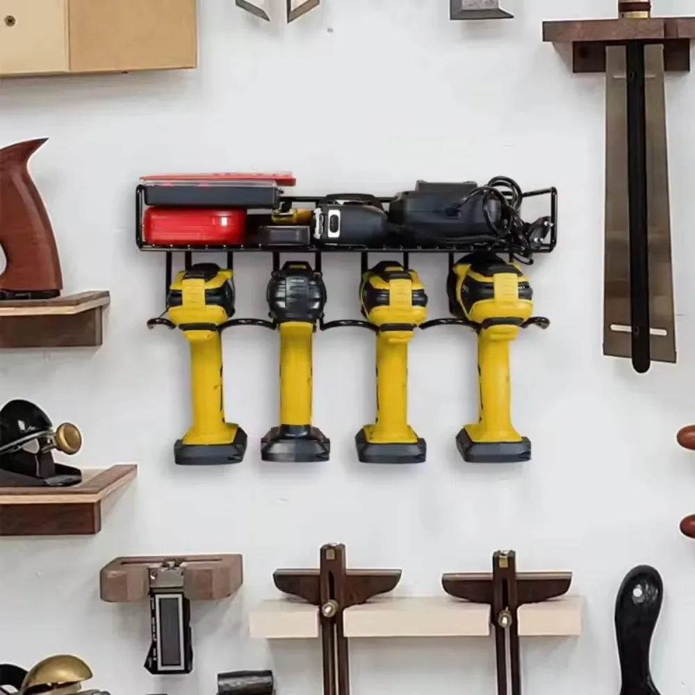 Power Tool Rack Electric Drill Screwdriver Tool Storage Shelf Wall Mounted Tools Organizer Simply Garage Charger Storage Holder