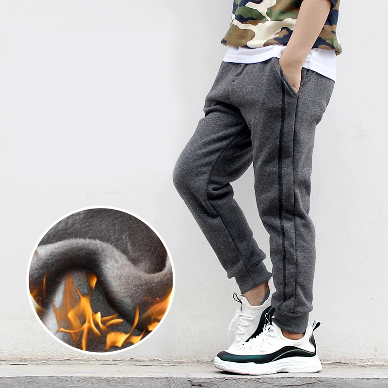 Teenage Boys Pants Cotton Winter Thick Kids Trousers Sports Pants For Boys Autumn 5 6 8 10 12 14 Year Casual Kids Boy Clothes