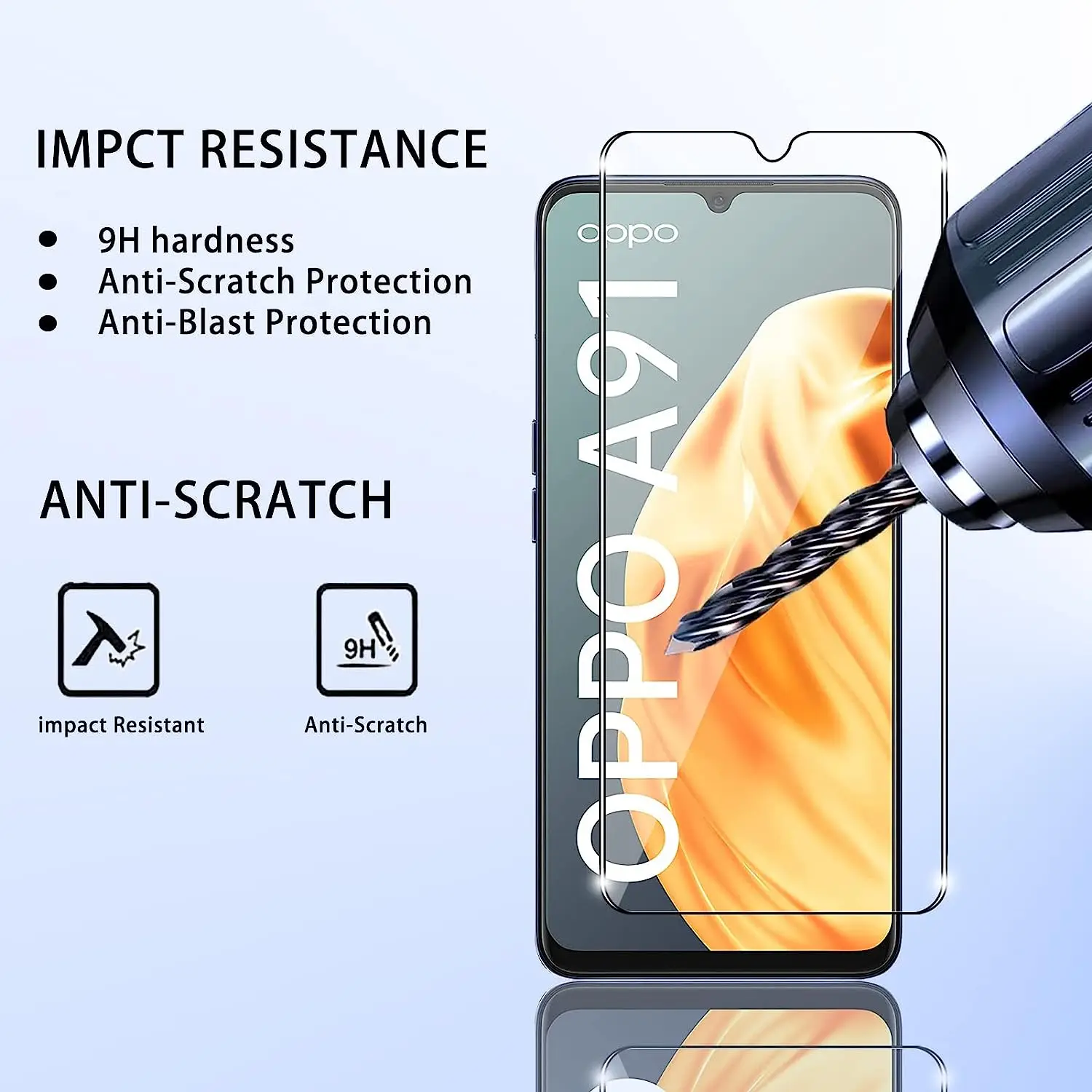 Рисунок 2 - 9H закаленное стекло для OPPO A91