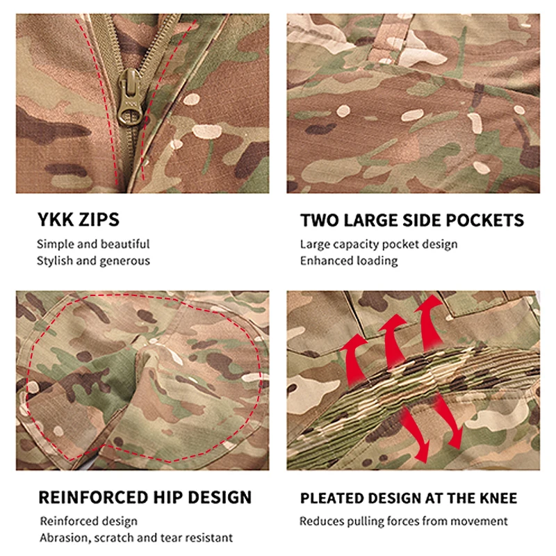 Tactical Suits Shoot Kit US CP Camo Shirts Cargo Pants Combat Uniform +Pads Airsoft Paintball Work Clothing Sets Windproof tactical pants,tactical suit,tactical shirt