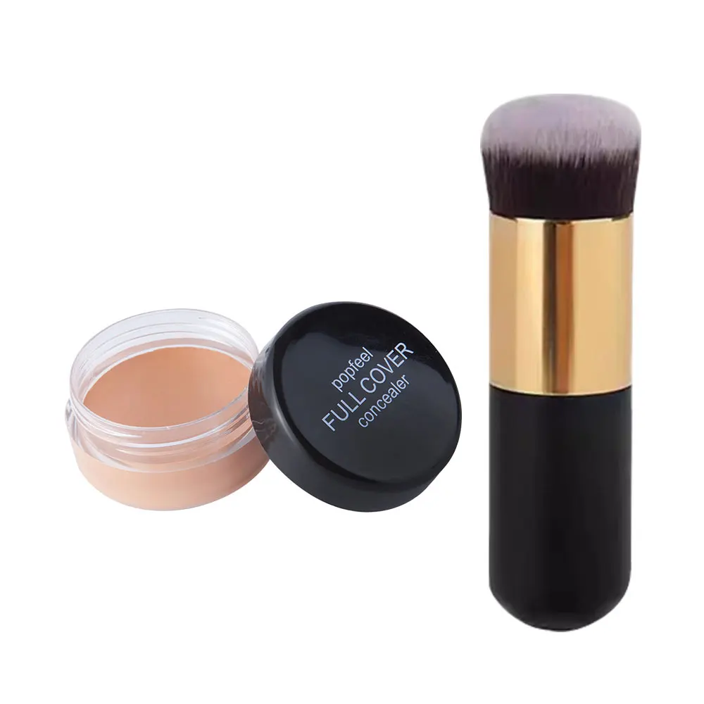 Full Coverage Concealer Makeup With Brush Waterproof Matte Smooth Concealer Corrector for Dark Spot Under Eye Circles makeup concealer waterproof concealer face concealer