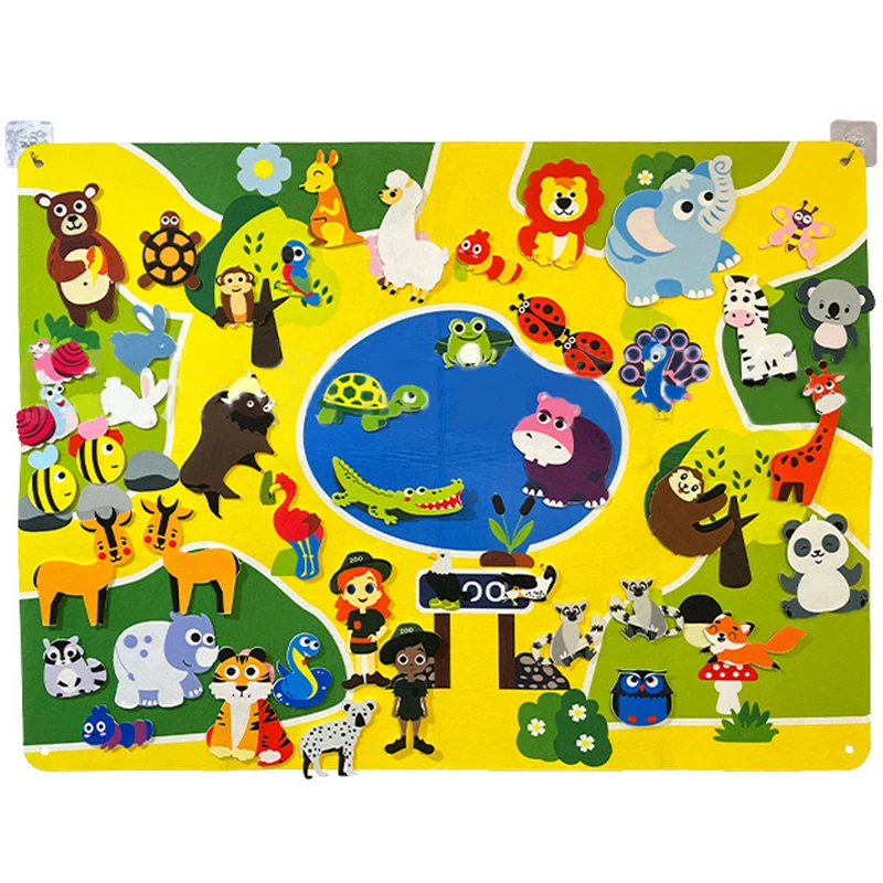 Interactive Felt Story Board Farm Animals Set For Early Learning_voghion.com