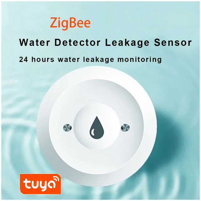 Tuya Zigbee 2mqtt Water Immersion Sensor Smart Life Leakage Sensor Water Linkage Alarm App Remote Monitoring Water Leak Detector 2