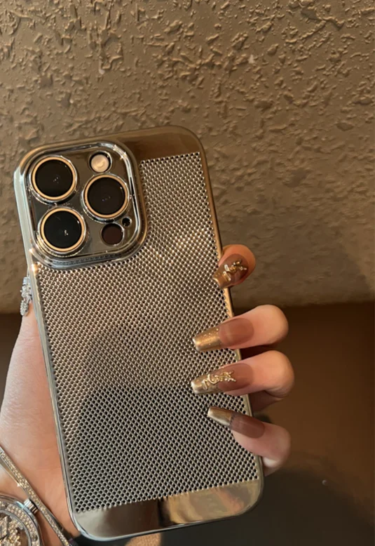 【 High Quality 】 Silver Plated Heat Dissipation Phone Case iphone15 New iPhone 15Promax Premium 13 Sets 14 Anti Drop 12_voghion.com