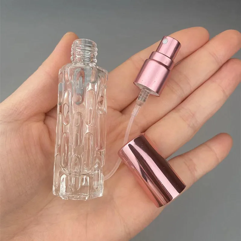 로즈 골드 유리 휴대용 리필 향수병 화장품 용기 빈 스프레이 분무기, 여행용 서브 병 10ml