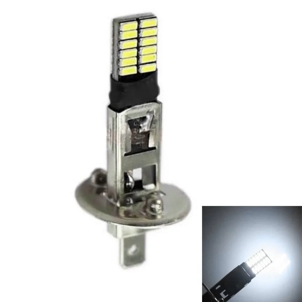 LED Car Lights 2x H1 24-LED Car Fog/Driving Light Bulbs DRL Super White 12V 24V 80W