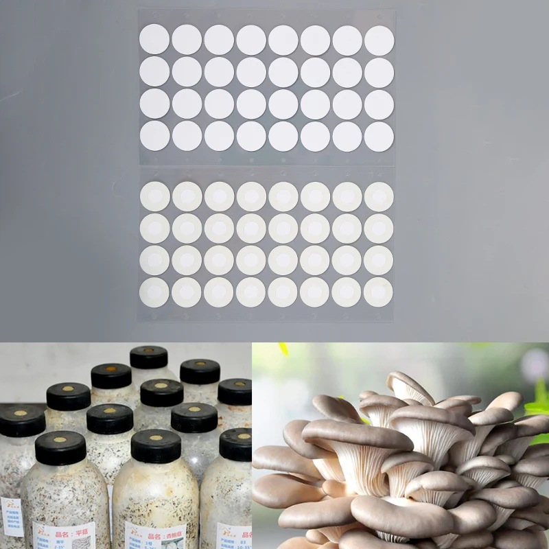 

32Pcs/sheet Synthetic Sterile Mesh Filter Paper Stickers 20mm Hydrophobic Breathable Membrane for Mushroom Cultivation Wide Mout