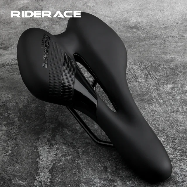 Bicycle Saddle PU Leather Hollow Gel Steel Rails Road Bike Seat Comfortable Soft Breathable For Men And Women Cycling Cushion