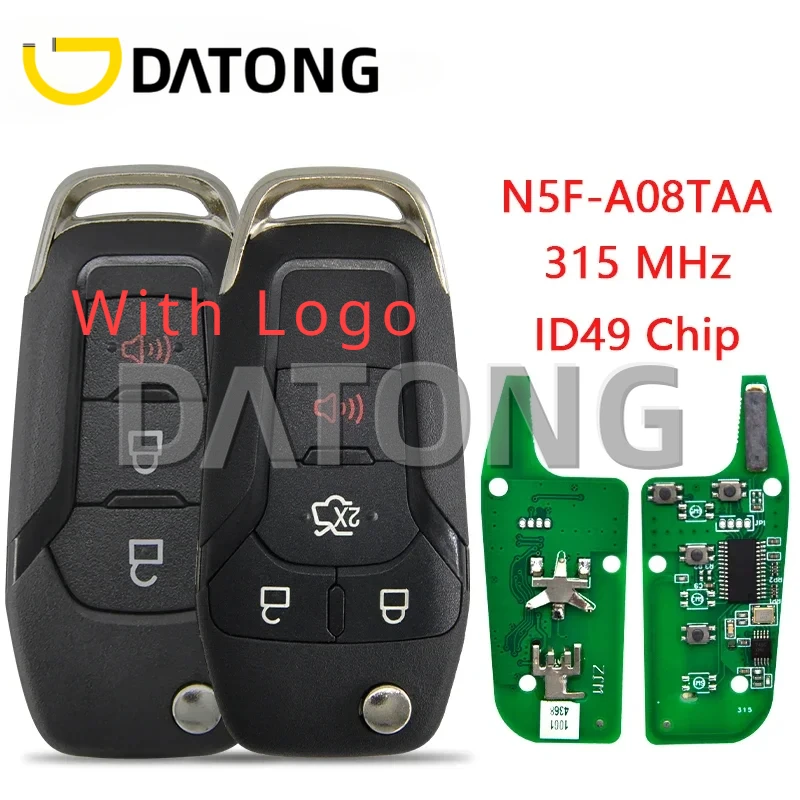

Datong Автомобильный Дистанционный ключ для Ford Explorer Fusion F150 F250 F350 F450 F550 N5F-A08TAA ID49 315 МГц Автоматический умный пульт управления
