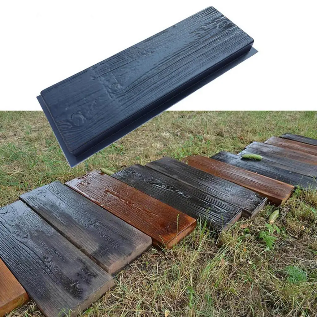 2 Pack Plastic Stepping Realistic Wooden Boards for Patio Beautiful Pattern