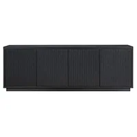 Rectangular TV Stand 75" TVs Black Grain Finish Sturdy MDF/PVC Construction Contemporary Style Cabinet Easy Assembly 100.31 lbs) 2