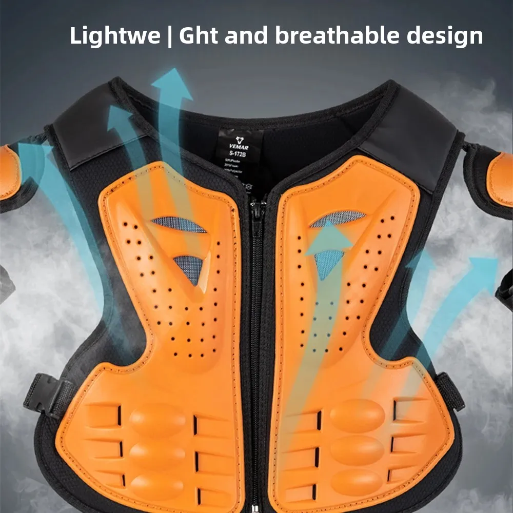 Kids Motorcycle Armor Suit Dirt Bike Chest Back Protector Motocross Children Protective Gear Skiing Skating Elbow Knee Pads Sets