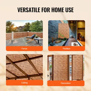 VEVOR Natural Reed Fencing 3.3 ft x 13.3 ftBalcony Reed Fence Roll for Outdoor Backyard Patio Decorative Fence Fencing Divider 6
