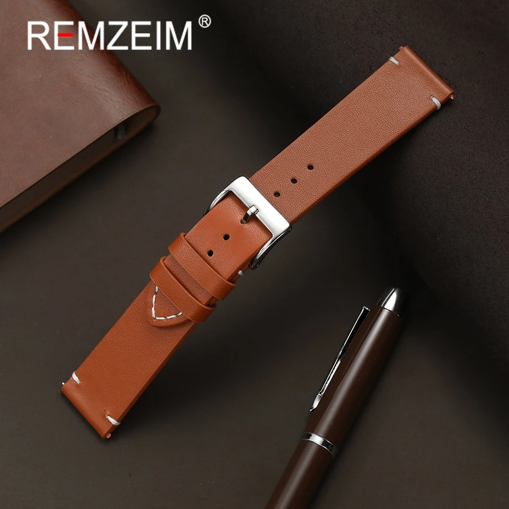Luxurious Genuine Leather Quick Release Watchband - Casual Cowhide Bracelet