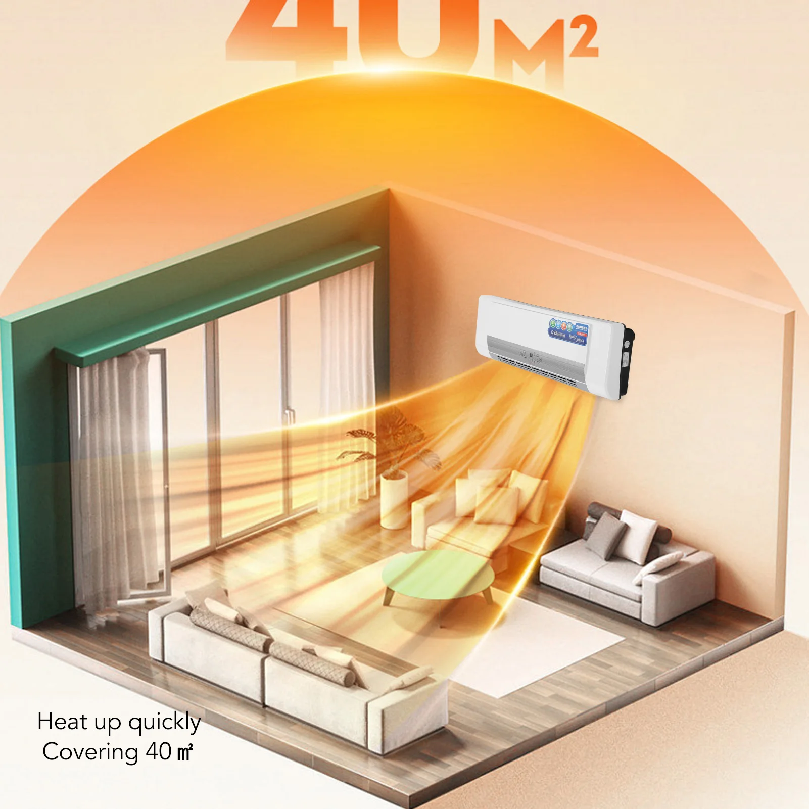220V 110V Wall Mounted Heater Cooler Energy Efficient Climate Control Small Air Conditioner Heater Machine for Home Bedroom 3