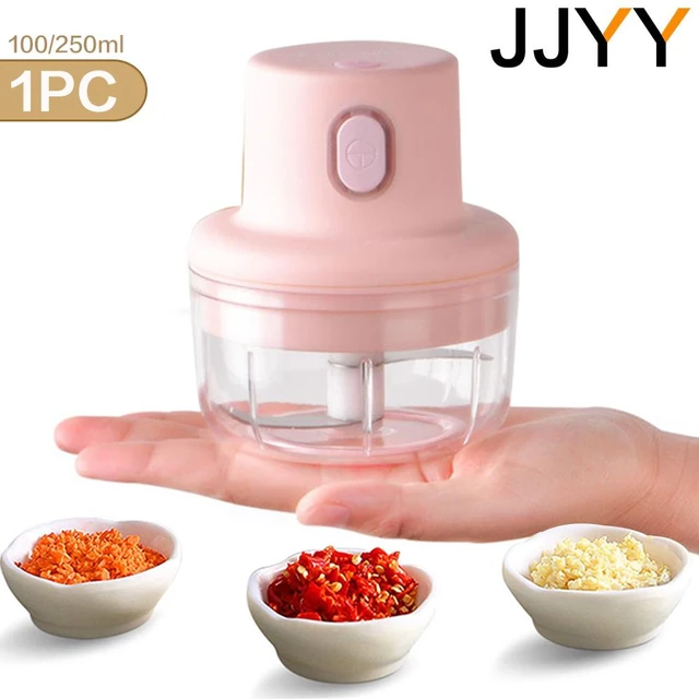 Plastic pink Electric USB Chopper Garlic Machine 250 Ml