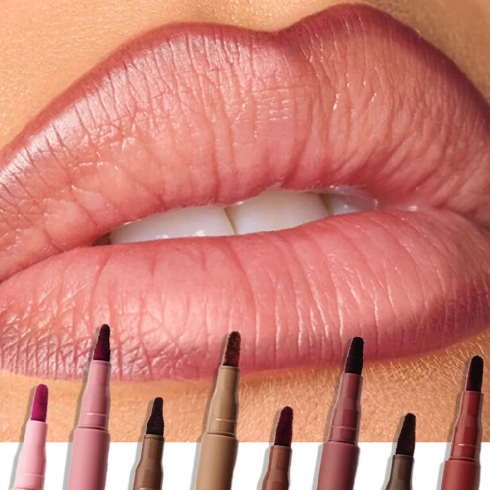 Wasserfester, matter Lipliner-Stift, roter Konturen-Lippenstift, langanhaltend, nicht klebend, feuchtigkeitsspendend, 8 Farben, samtig_voghion.com