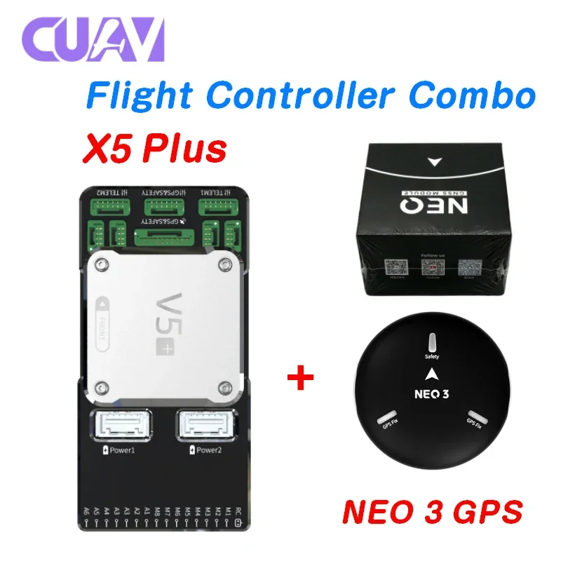 

CUAV Pixhawk V5 plus V5+ UAV Autopilot Flight Controller with NEO V2 GPS Module for FPV Drone Helicopter Flight Simulator Whole