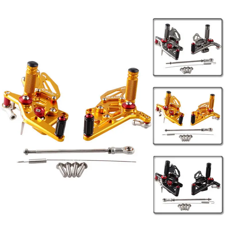 

Комплект задних подножек для мотоцикла, подножки для Kawasaki Ninja 250 2008 2009 2010 2011 2012, запасные части, пара