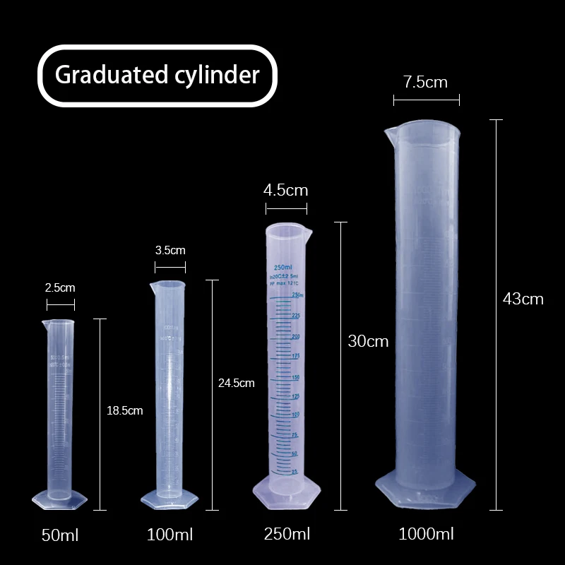 Cilindri Graduati Di Misurazione In Plastica Da 1 Pz 100ml Per Strumenti Di Laboratorio - Foto 4