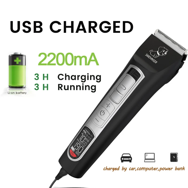 Professional Dog Clipper High Power Dog Hair Cutter Low Noise Pet Trimmer Grooming Clippers With Guard Combs For Animals pet hair trimmer dog hair trimmer dog clipper pet clipper hair trimmer