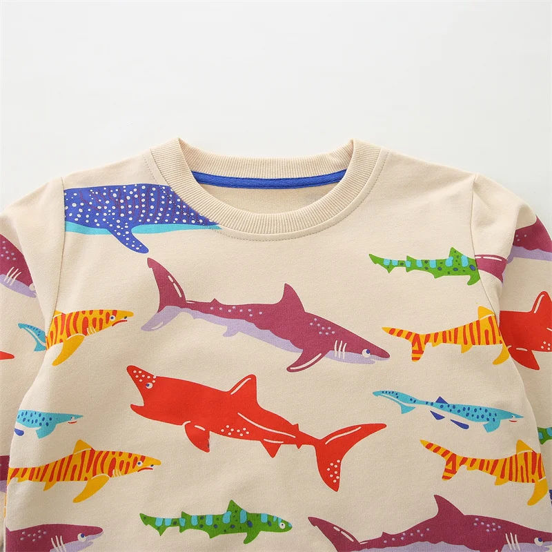 Jumping Meters Langarm-Sweatshirts mit Meeres-Tiermotiv für Jungen und Mädchen, 2–7 Jahre, Kinder-Sportshirt, Herbst- und Frühlingskleidung – Detail 10