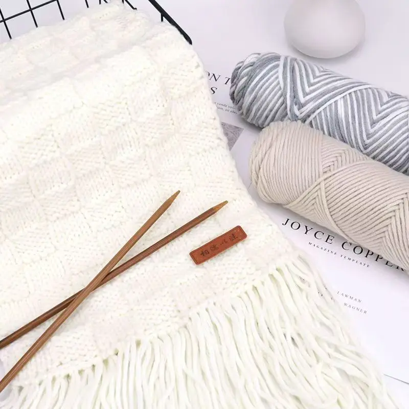 100g Pure Colour Lover Yarn Soft Milk Cotton Yarn Woolen Yarn 8 ply Thread for Knitting Scarf Wool Handmade DIY Scarves Gift 5