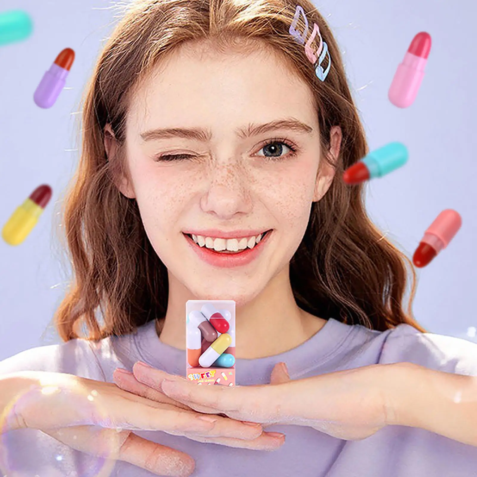 12 PCS Mini Pill Matte Lipstick Set Velvet Lipstick Set Nonstick Cup