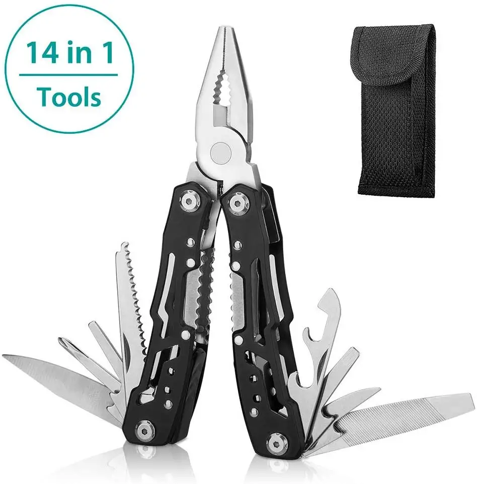 

14-In-1 Outdoor Camping Survival Multi Tool Pliers Versatile Repair Folding Screwdriver Grip Pliers EDC Gear Hunting Hiking