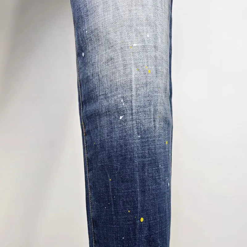 Street Fashion Men Jeans Retro Blue High Quality Elastic Skinny Fit Ripped Jeans Men Patched Designer Hip Hop Brand Pants Hombre