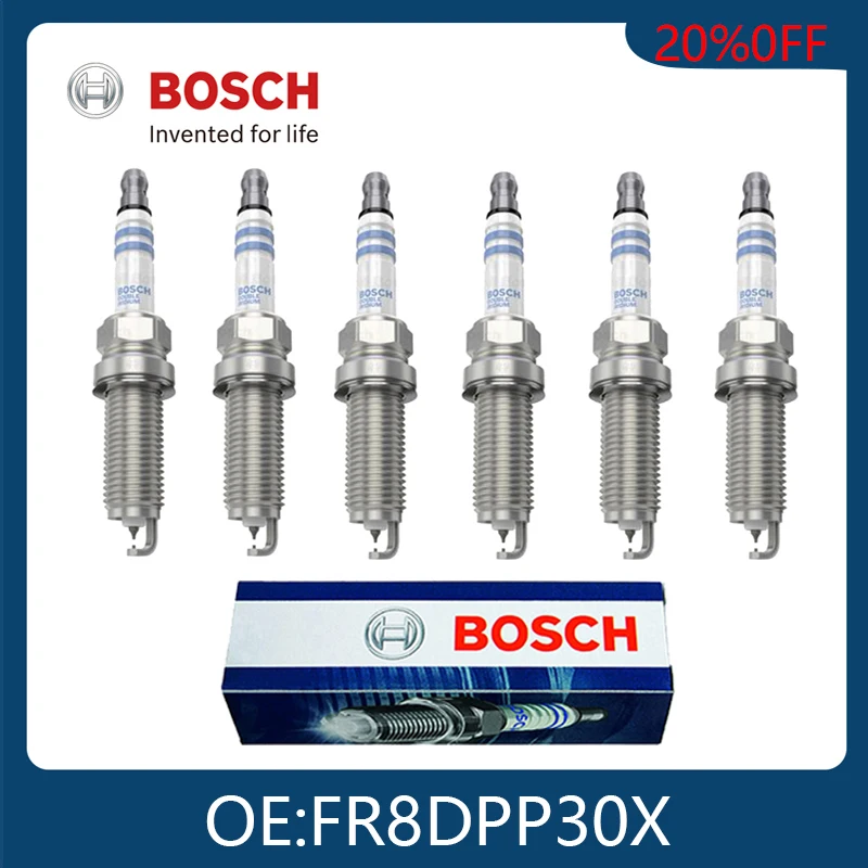 

BOSCH Original Genuine 6pcs Auto Platinum Spark Plug For Buick Excelle 1.6 0242230557 FR8DPP30X Car Candles Automotive Parts