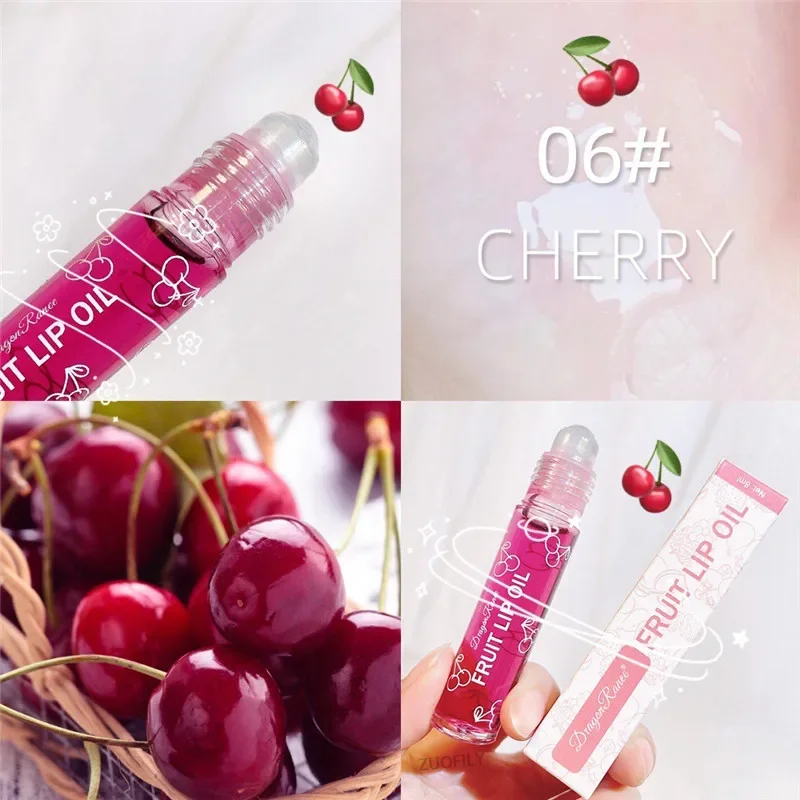 Fruit Lip Gloss Transparent Lip Oil Moisturizing Reducing Lip Lines Nourishes Lips Waterproof Long-lasting Liquid Lips Cosmetics 4