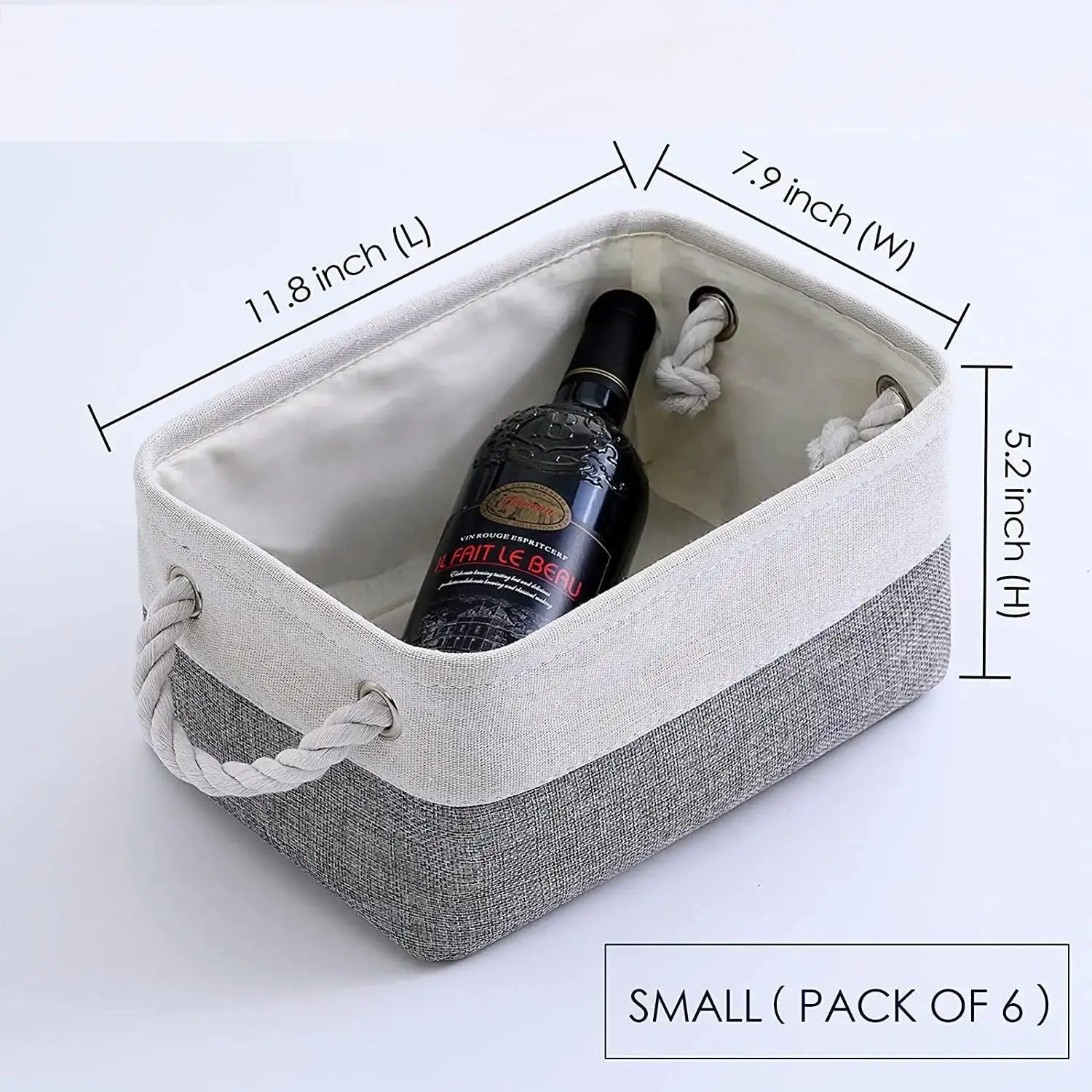 Storage Baskets 12x8x5 inch 10 Pack Fabric Baskets Foldable Storage Bins Decorative Baskets cloth 3