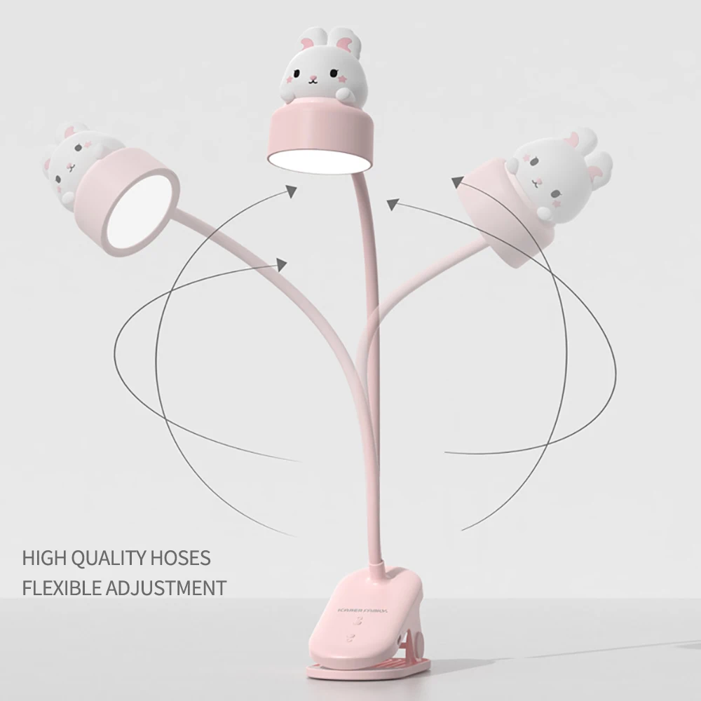 Desk Lamp LED Desk Lamp Clip on Type Cartoon USB Charging With Built In Lithium Battery Touch Dimming Student Learning Reading Table Lamp
