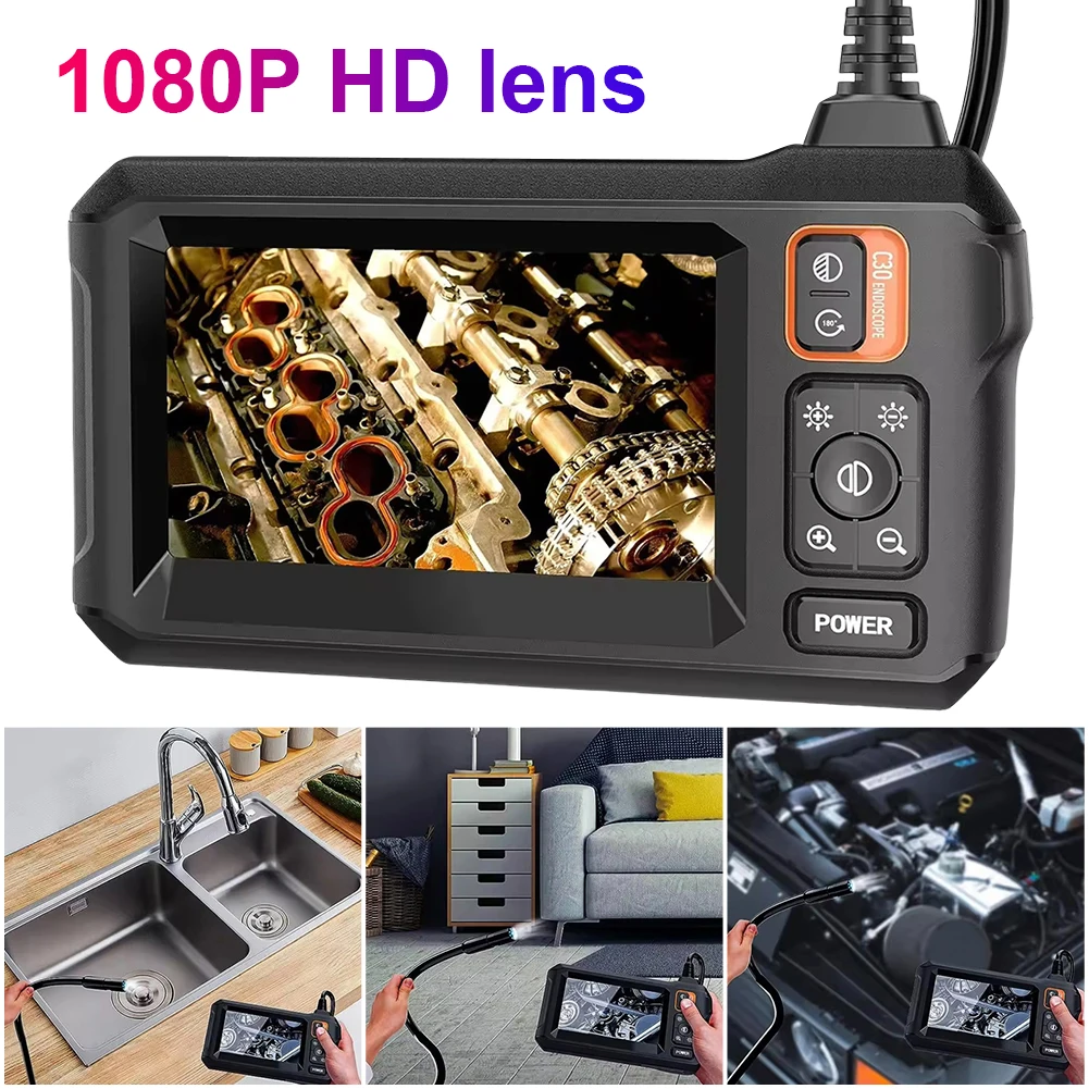 1080P HD 산업용 내시경 카메라 8 LED 자동차 검사 카메라 USB 충전식 내시경 카메라 하수구용 2000mAh