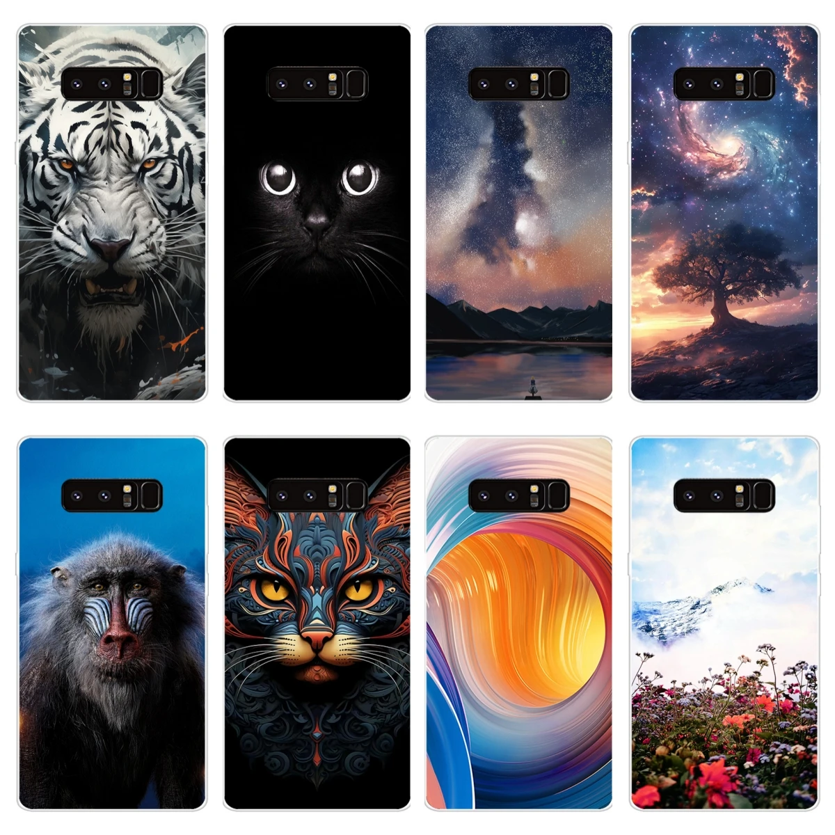 Per Samsung Galaxy Note 8 Nero Etui Tpu Funda Trend Hoesjes Dogs Extreme Black Etui 3D Per Samsung Galaxy Note 8 Cover Nera