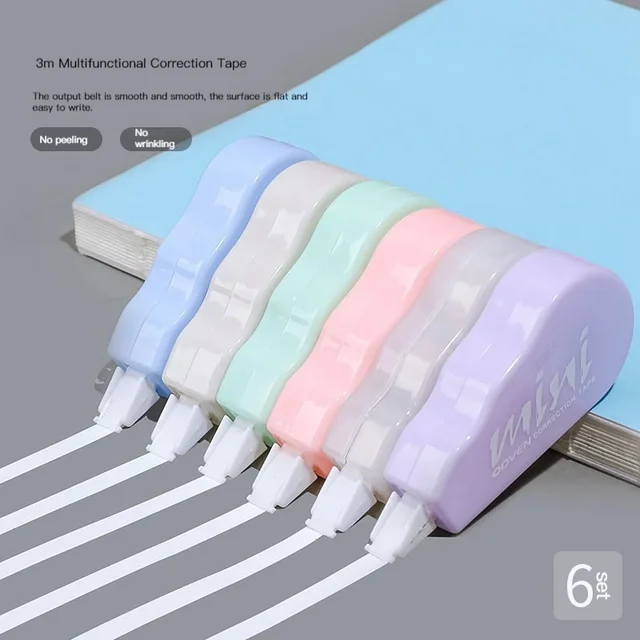 6Pcs/pack Correction Tapes Promotional Gift South Korea Stationery Cute Girl Portable Mini Tape Set School Office Supply 1