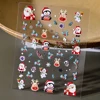 Christmas 5D Embossed Snowman Snowflakes Nail Art Stickers 8*10cm Cartoon Santa Claus Elk Christmas Decal DIY Manicure Decals &* 4